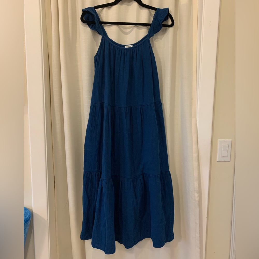 NWOT 100% Cotton Midi Dress with Pockets! J Crew, Medium Petite